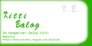 kitti balog business card